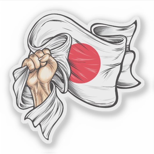 Eerste houder nationale vlag van Japan T-shirt Sticker (Voorkant)