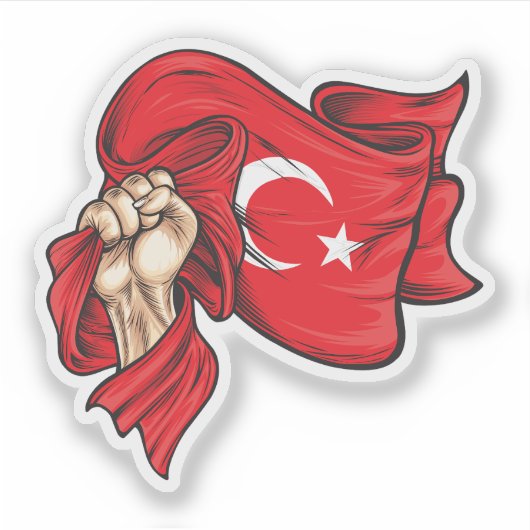 Eerste houder van de nationale vlag van Turkije T- Sticker (Voorkant)