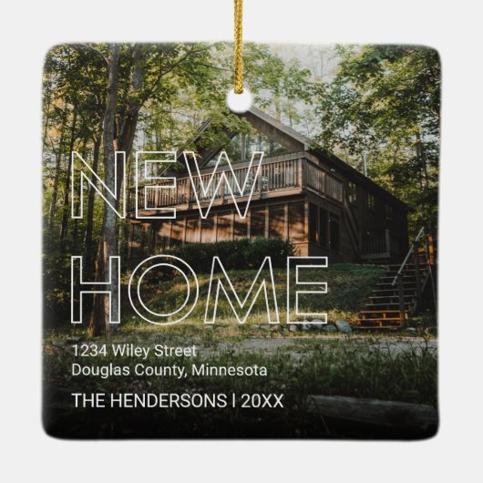 Eerste huis 2 Kerstfeest Keramisch Ornament (Achterkant)