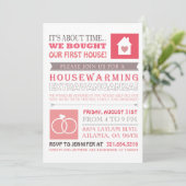 Eerste huis en Jubileum Uitnodigen Kaart (Staand voorkant)