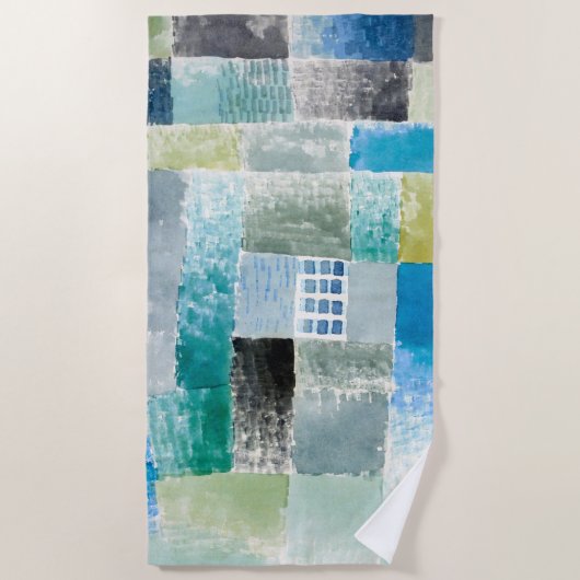 Eerste huis in een nederzetting - Paul Klee - Abst Strandlaken (Voorkant)