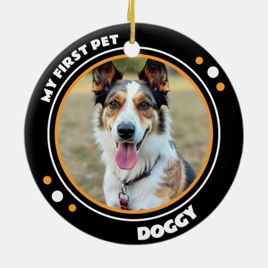 Eerste huisdier aandenken foto keramisch ornament (Achterkant)