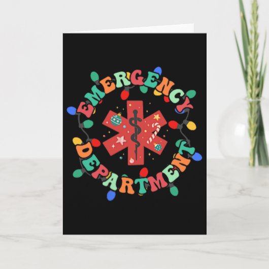 Eerste Hulp Afdeling Kerst Er Nurse 2 Sided Kaart (Voorkant)