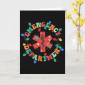 Eerste Hulp Afdeling Kerst Er Nurse 2 Sided Kaart (Gele Bloem)