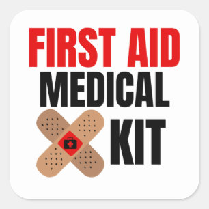Eerste hulp en noodhulp vierkante sticker