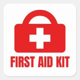 Eerste hulp en noodhulp vierkante sticker