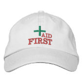 Eerste hulp geborduurd honkbal pet Groen / Wit (Voorkant)
