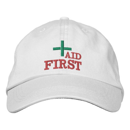 Eerste hulp geborduurd honkbal pet Groen / Wit (Voorkant)