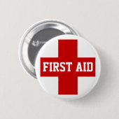 Eerste Hulp: Gepersonaliseerd wit/rood evenement Ronde Button 5,7 Cm (Voorkant /achterkant)