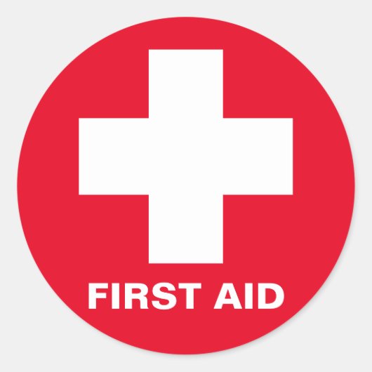 Eerste hulp - Medic (kruis) - Ambulance, tandheelk Ronde Sticker (Voorkant)