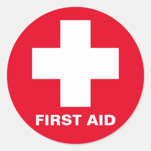 Eerste hulp - Medic (kruis) - Ambulance, tandheelk Ronde Sticker