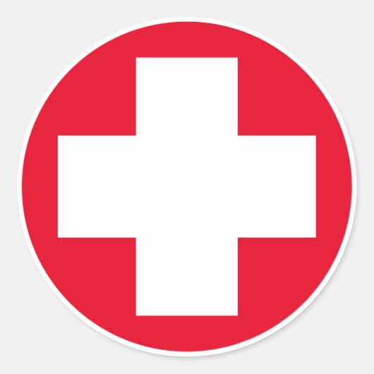 Eerste hulp - Medic (kruis) - Ambulance, tandheelk Ronde Sticker (Voorkant)