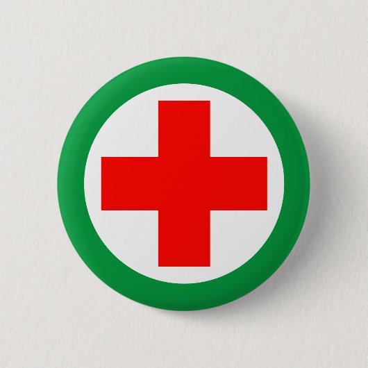 Eerste hulp - Medic (Rode Kruis) - Ambulance, Help Ronde Button 5,7 Cm (Voorkant)