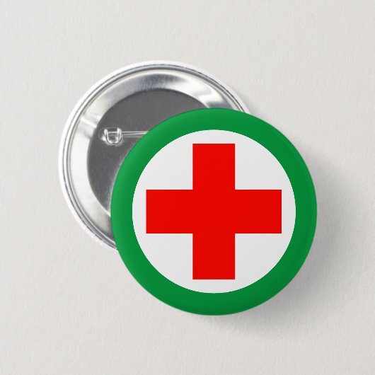 Eerste hulp - Medic (Rode Kruis) - Ambulance, Help Ronde Button 5,7 Cm (Voorkant /achterkant)