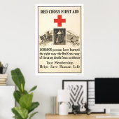 Eerste hulp van het Rode Kruis Poster (Thuiskantoor)
