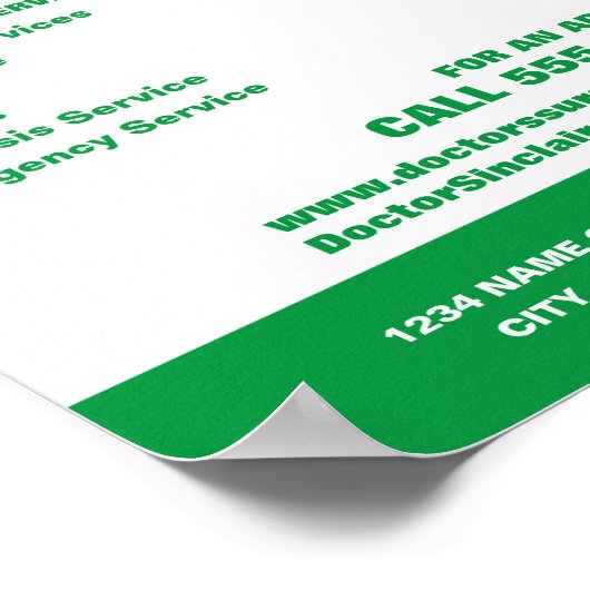 Eerste-hulpsymbool, huisarts, verpleegkundige poster (Hoek)