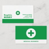 Eerste-hulpsymbool, huisarts, verpleegkundige visitekaartje (Voorkant / Achterkant)