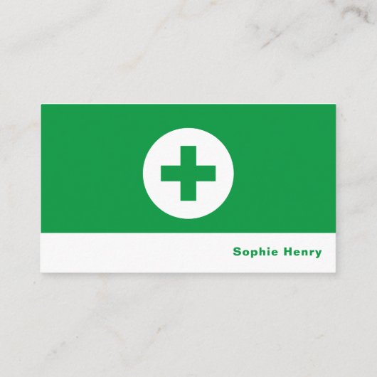 Eerste-hulpsymbool, huisarts, verpleegkundige visitekaartje (Achterkant)