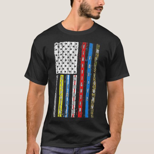 Eerste hulpverleners Patriottische militaire polit T-shirt (Voorkant)