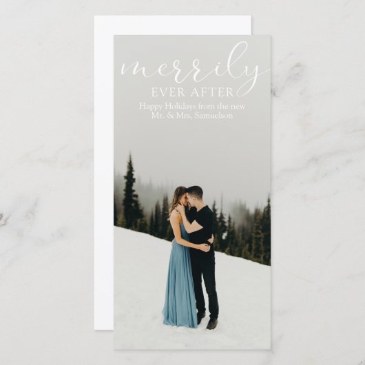 Eerste huwelijk gelukkig tot in lengte van dagen F Feestdagenkaart (Voorkant / Achterkant)