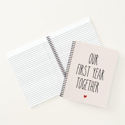 Eerste huwelijksjubileum cadeau notitieboek (Binnen)