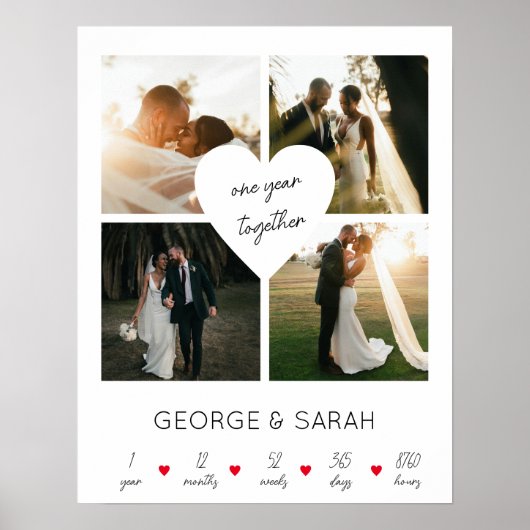 Eerste huwelijksverjaardag 4 foto's poster (Voorkant)