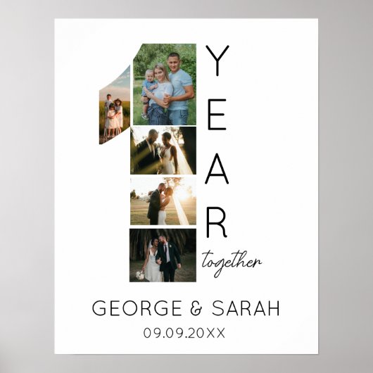 Eerste huwelijksverjaardag 5 foto's poster (Voorkant)