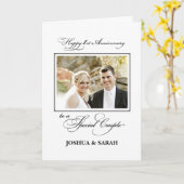 Eerste huwelijksverjaardag Aangepaste naam en foto Kaart (Gele Bloem)