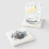 Eerste huwelijksverjaardag FOTO cadeau onder $10 Stenen Onderzetter (Zijkant)