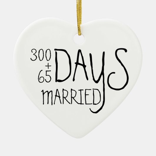 Eerste huwelijksverjaardag getrouwde vrouw man keramisch ornament (Voorkant)