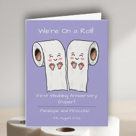 Eerste huwelijksverjaardag Papier grappige kaarten