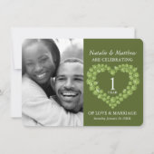 Eerste huwelijksverjaardag Peridot groene foto  Kaart (Voorkant)