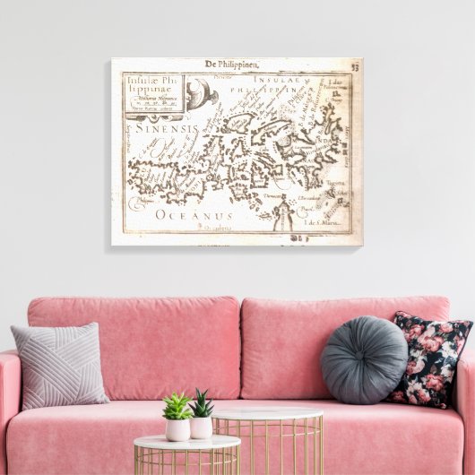 Eerste individuele kaart van de Filipijnen. . Canvas Afdruk (Insitu (Woonkamer))