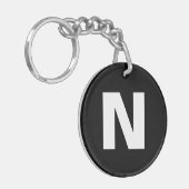 Eerste initiaal | Moderne stijlvolle trendy letter Sleutelhanger (Voorkant Links)
