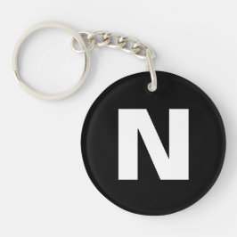 Eerste initiaal | Moderne stijlvolle trendy letter Sleutelhanger
