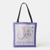 Eerste Initiaal plus de Jacqueline van de Naam met Tote Bag (Achterkant)