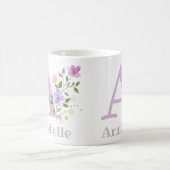 Eerste Initiaal plus naam Annabelle met bloemen Koffiemok (Center)