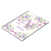 Eerste Initiaal plus Naam Anne met Bloemen Notitieboek (Linkerzijde)