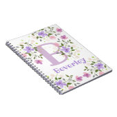 Eerste initiaal plus naam Beverley met bloemen Notitieboek (Rechterzijde)