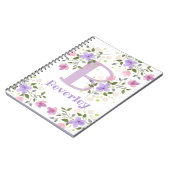 Eerste initiaal plus naam Beverley met bloemen Notitieboek (Linkerzijde)