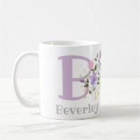 Eerste Initiaal Plus Naam Beverley met Flowers