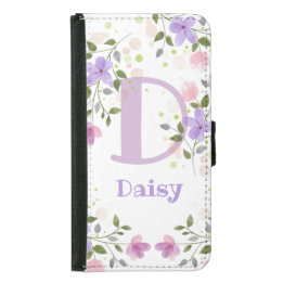 Eerste Initiaal plus naam Daisy met bloemen