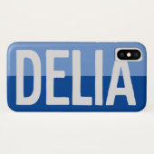 Eerste Initiaal plus naam Delia met bloemen Case-Mate iPhone Case (Achterkant (horizontaal))