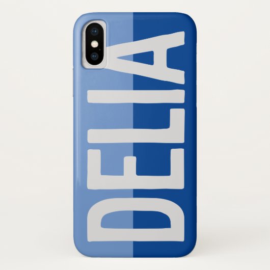 Eerste Initiaal plus naam Delia met bloemen Case-Mate iPhone Case (Achterkant)