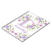 Eerste Initiaal plus naam Dorothy met bloemen Notitieboek (Linkerzijde)