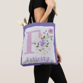 Eerste initiaal plus naam Felicity met bloemen Tote Bag (Dichtbij)