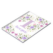 Eerste initiaal plus naam Imogen met bloemen Notitieboek (Linkerzijde)