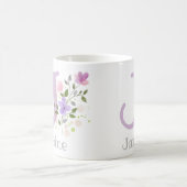 Eerste Initiaal plus naam Janine met bloemen Koffiemok (Center)