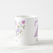 Eerste Initiaal plus voornaam met bloemen Koffiemok (Center)