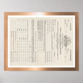 Eerste Inkomstenbelastingformulier 1040 van Amerik Poster (Voorkant)